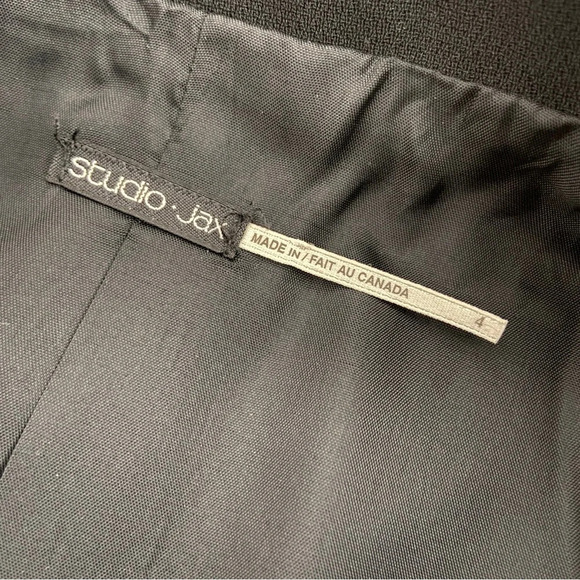 Vintage Studio Jax Black Blazer with Satin Trim size 4 - Picture 3 of 6